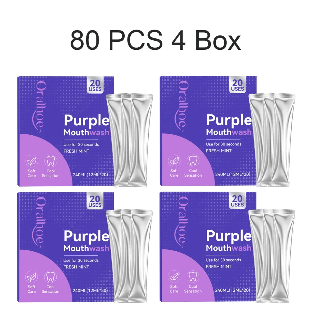 Purple Whitening Strips and Mouthwash Set
