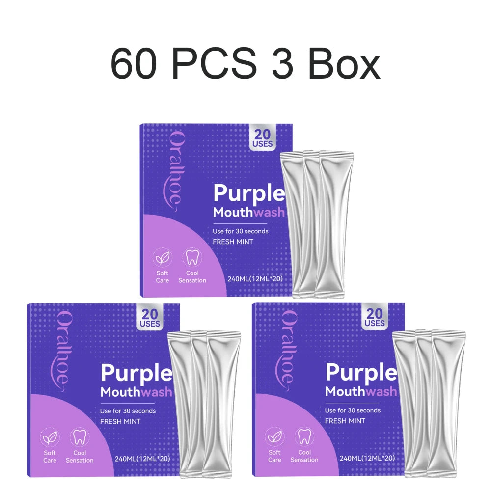 Purple Whitening Strips and Mouthwash Set