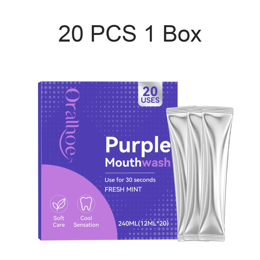 Purple Whitening Strips and Mouthwash Set