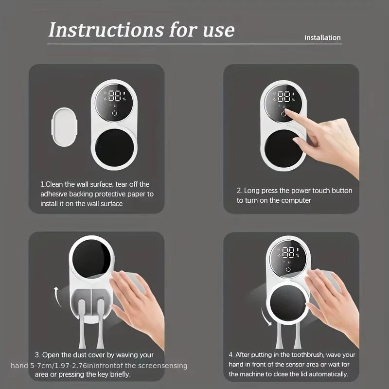 Wall Mounted Rotating Toothbrush Holder