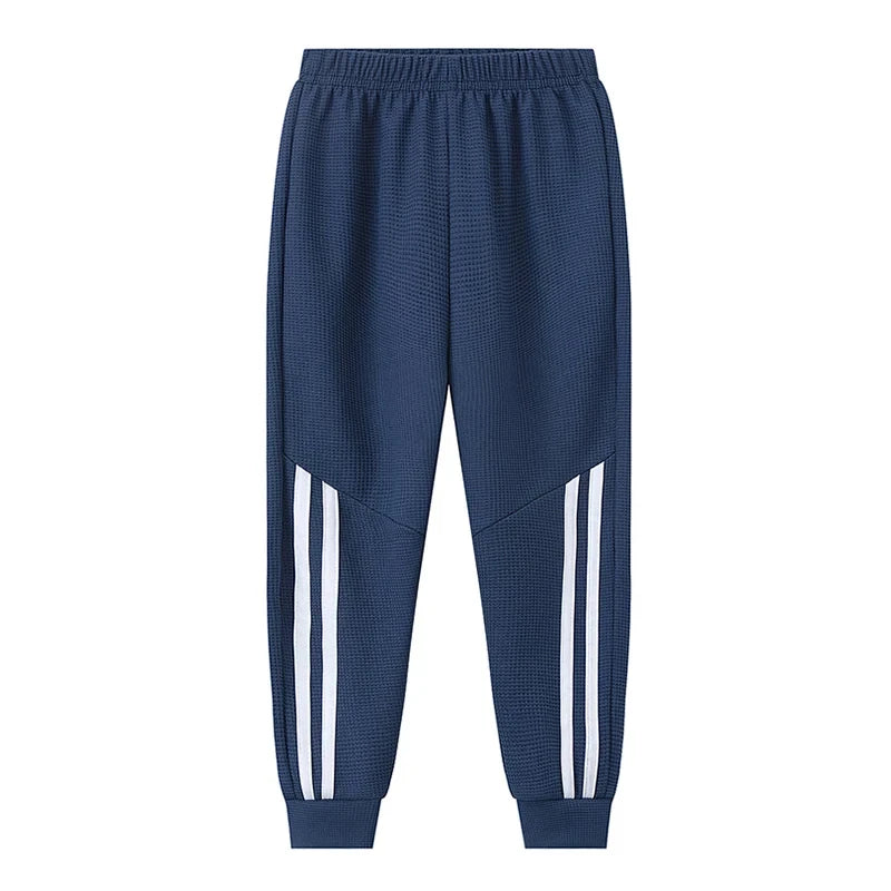 Children Waffle Knit Solid Casual Sweatpants