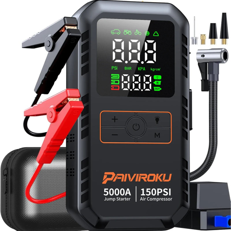 Portable Car Battery Jump Starter with Air Compressor